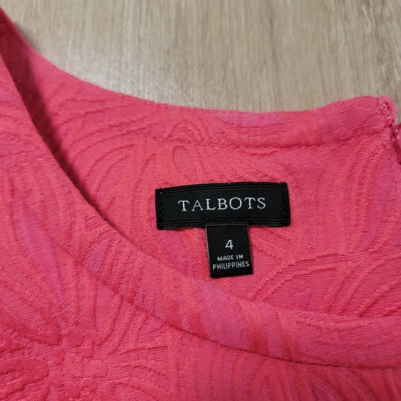 Talbots Size 4 Sleeveless Midi Dress Preppy Classy Nautical 3D Floral Textured - Picture 5 of 9